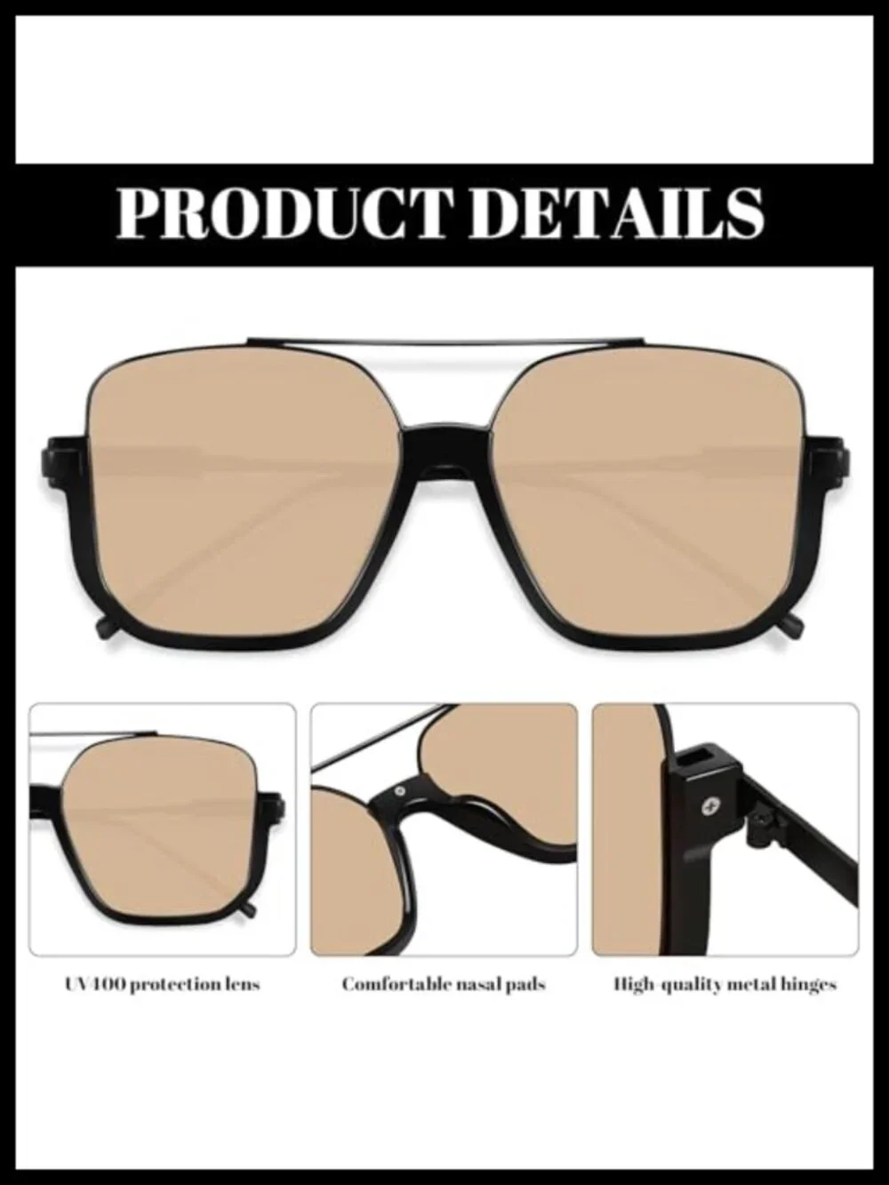 N/A square aviator